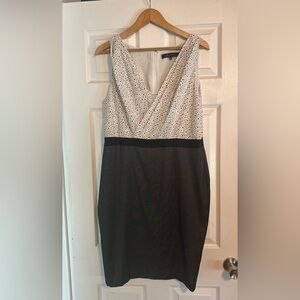 Anne Klein Black and White Polka Dot Midi Dress